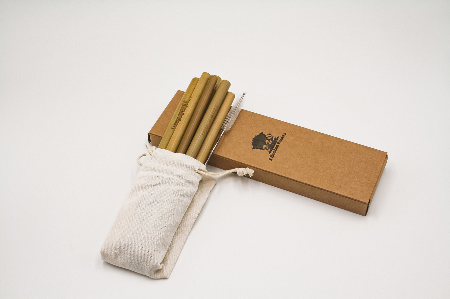 Bamboo Straws (8pack) with Brush and Bag